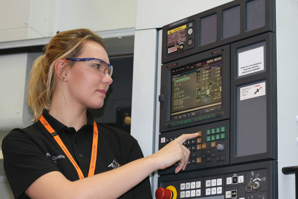 The AMRC's Beth Cousins who has been working with Boeing apprentices to familiarise them with the machining programmes and capabilities, ready for the start of operations at Boeing Sheffield.
