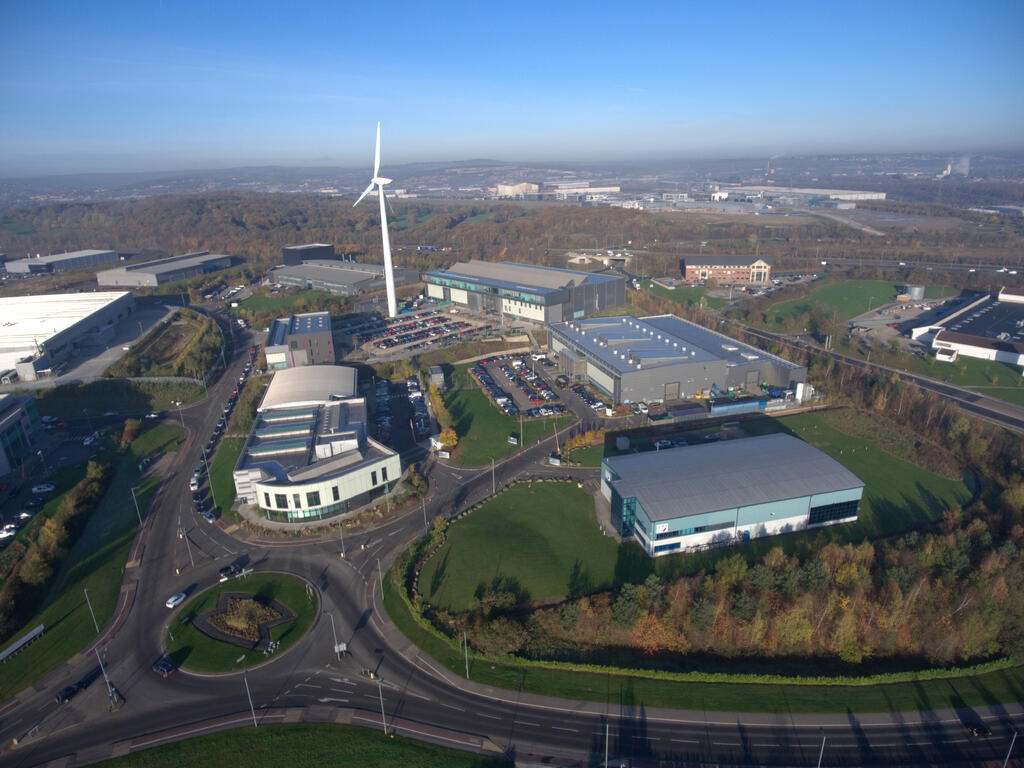 An aerial view of the Advanced Manufacturing Research Centre taken in 2018.