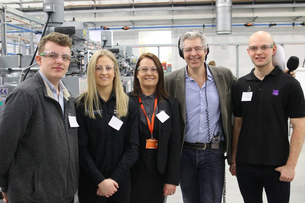 Apprentices Sam Cowley, Leigh Worsdale, Oliver Marsh and AMRC Training Centre Director Nikki Jones were interviewed live on BBC Radio 4's Today Programme by Justin Webb.