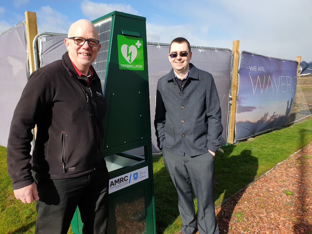 Partnership works: Inventor Ian Lilley and Jamie Baggaley with the solar-powered unit.
