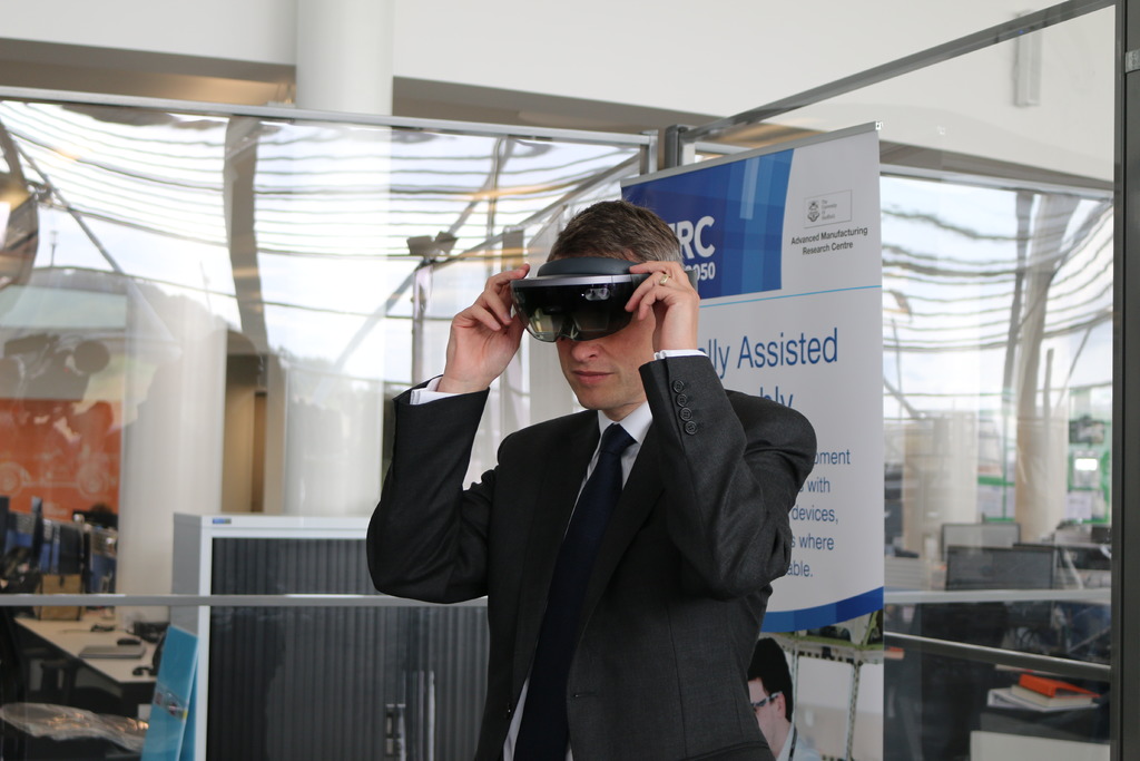 Seeing is believing for Mr Williamson who tested out the AMRC's immersive reality capabilities. 