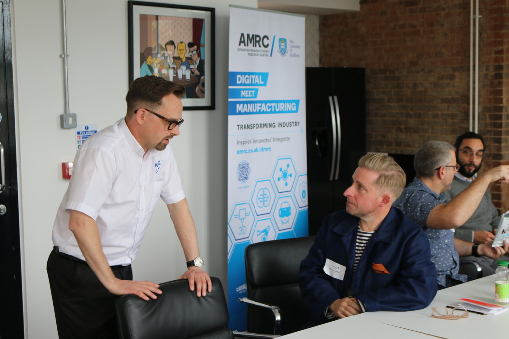 The AMRC’s Deputy Head of Digital, Jonathan Bray, talks to businesses at one of the Digital Meet Manufacturing ‘Lunch & Learn’ events at Sheffield Technology Parks.