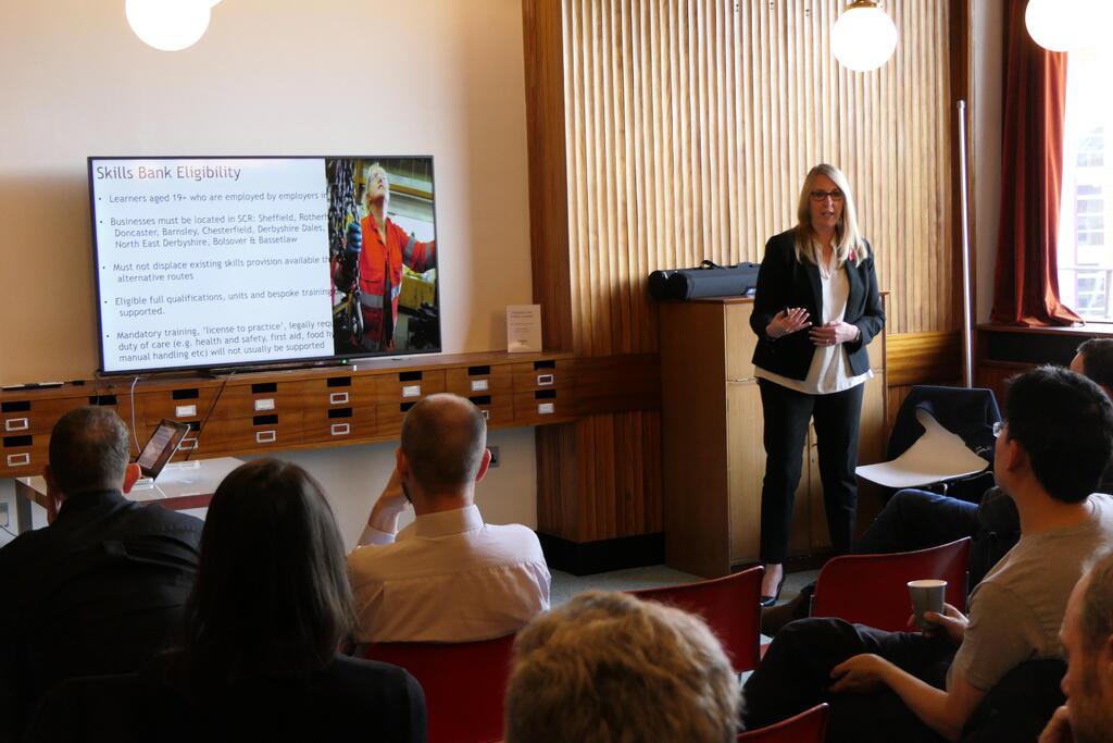 Senior Programme Manager at Sheffield City Region, Wendy Dodson, explaining the funding available to businesses.