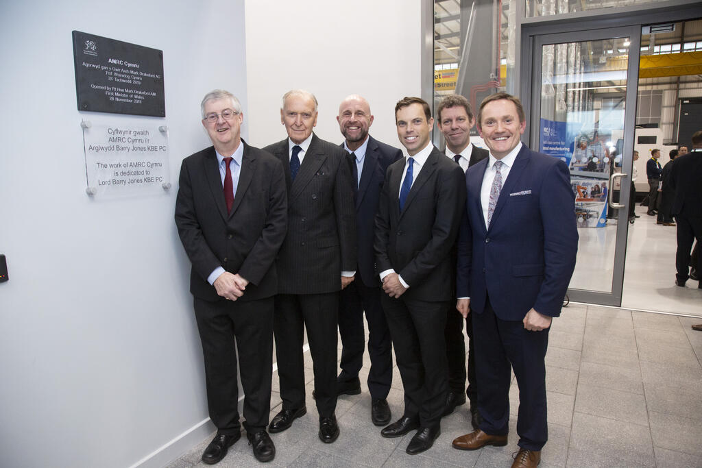 Rt Hon Mark Drakeford, Lord Barry Jones, Paul McKinlay, Ken Skates, Prof Koen Lamberts and David Jones OBE.