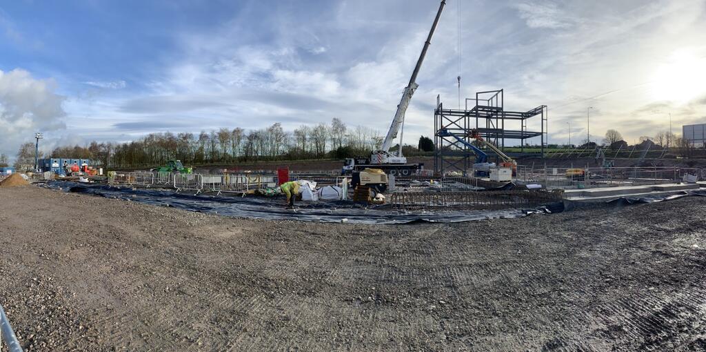 AMRC North West coming out of the ground at the Samlesbury Enterprise Zone in Lancashire.