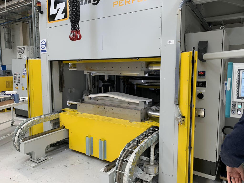 The Langzauner Heated Press was used with bespoke tooling to form the foam into shape.
