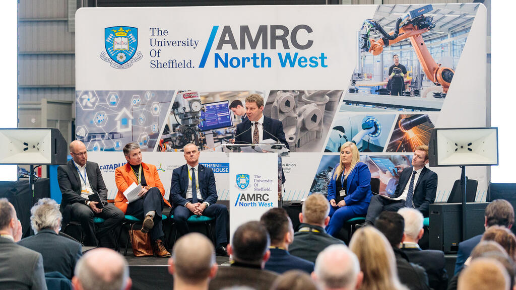 Professor Koen Lamberts, President and Vice-Chancellor at the University of Sheffield, addressing the audience at AMRC North West's official opening