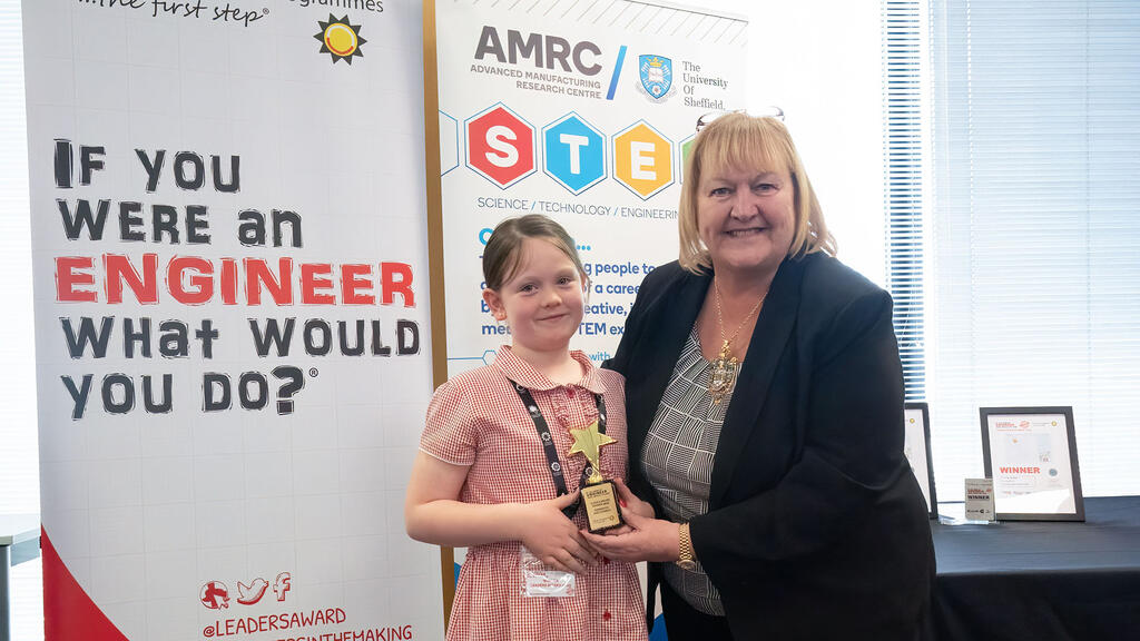 Elsa Moorhouse (left), pictured with Dame Julie Kenny, Master Cutler for Hallamshire. 