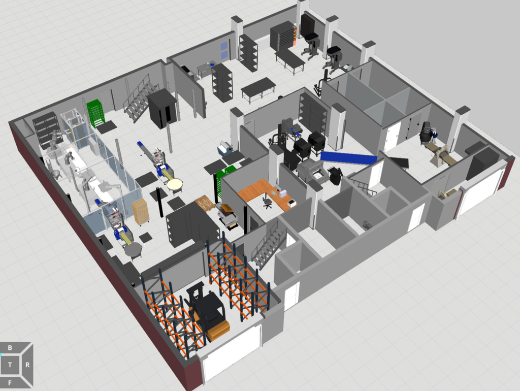 The Pudding Compartment virtual reality (VR) factory layout model.