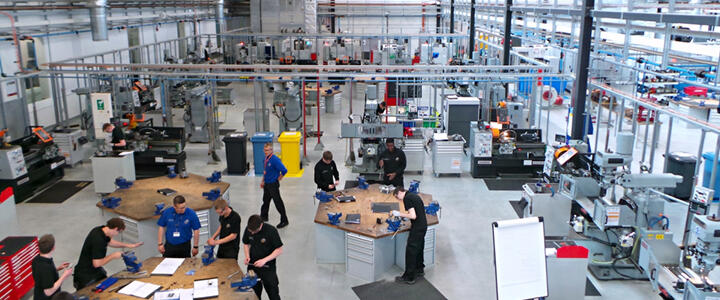 AMRC Training Centre workshop floor.