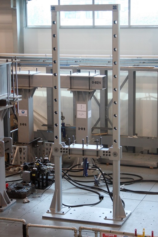 The bespoke five metre tall daylight test rig on the strong floor at the AMRC Advanced Structural Testing Centre.