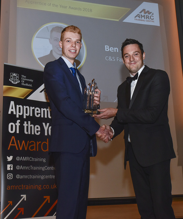 Ben was presented his award by Boeing Sheffield Operations Manager, James Needham.